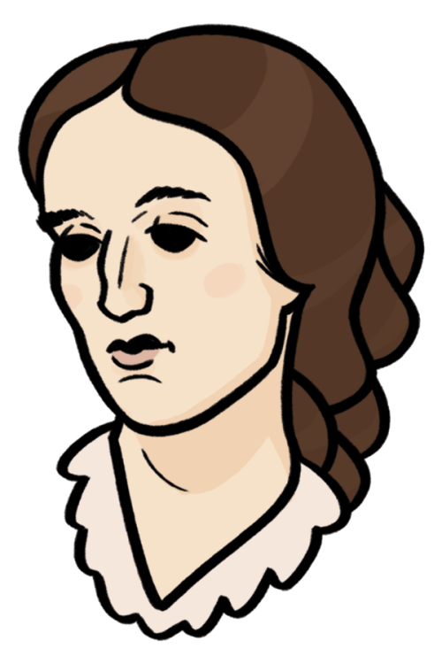 coffeeandtheartist: [Image Description: A stylized portrait of Margaret Fuller, a white woman with l