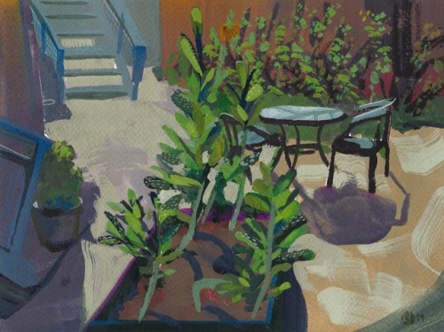 Sat in my backyard today• Day 10 of #pleinairpril & #100dayproject ! 010 .I will paint from life