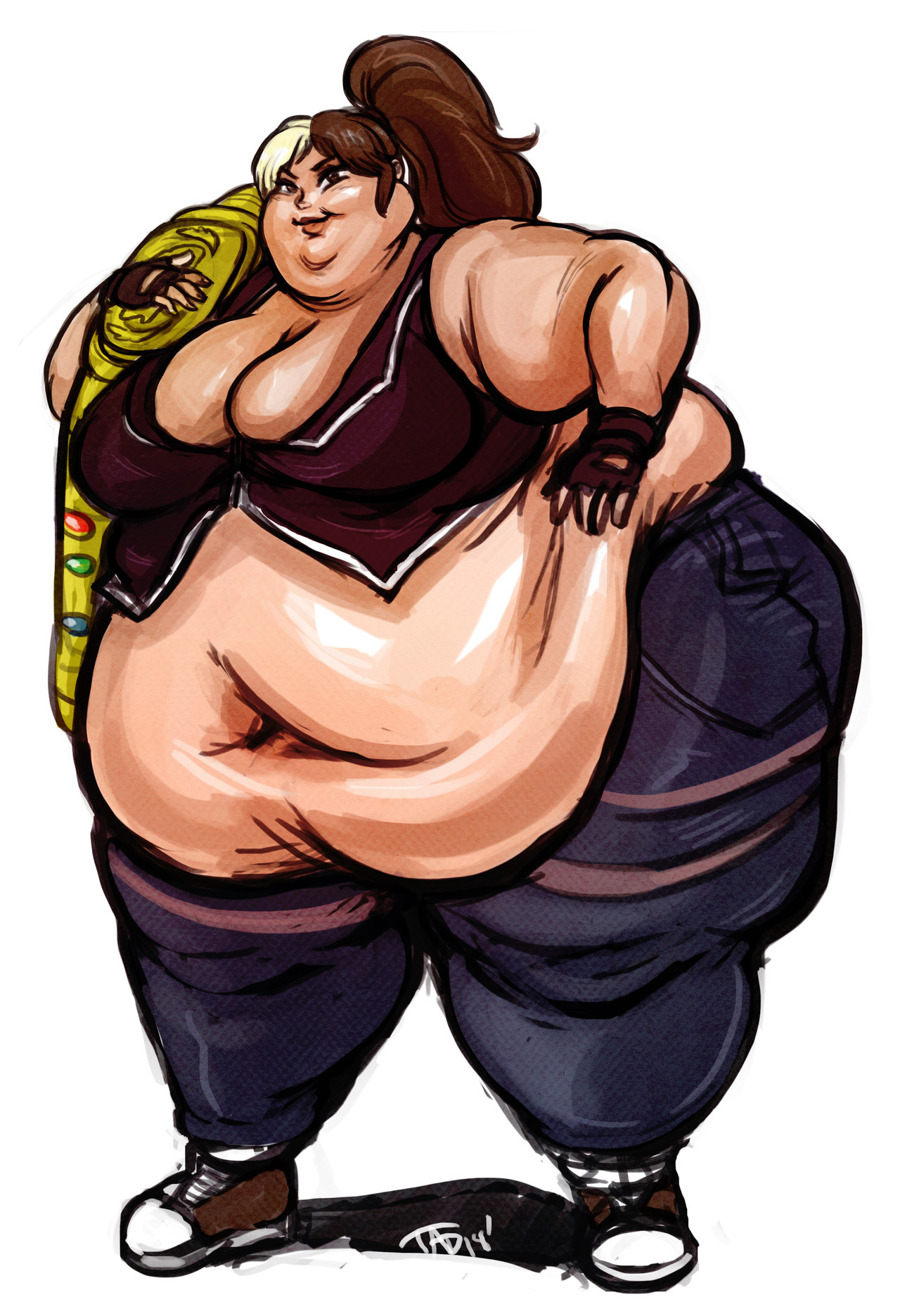 fatline: Jade Stone Commission for @aerial-rave Wrestler OC had fun drawing this