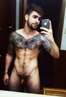 overconfident-guys:  hot tats, no dick