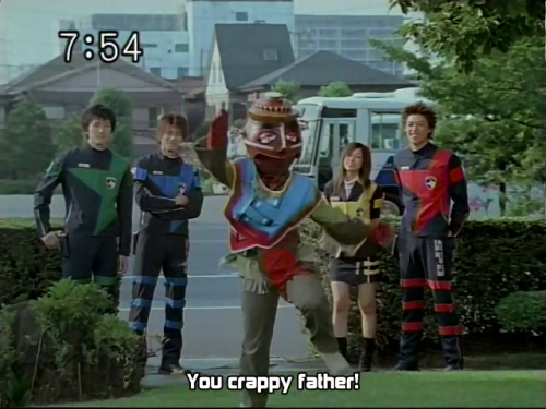 Family reunion.From episode 24 of Tokusou Sentai Dekaranger, 2004.