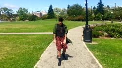 misterjackdarling:  Gone for a walk in my kilt on a windy Seattle day 😈