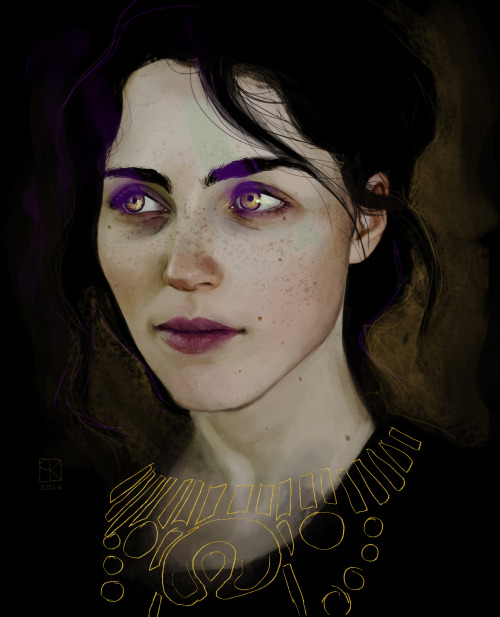 masseffxt: this started as a warm up piece/brush experiment but then it turned into morrigan!! 
