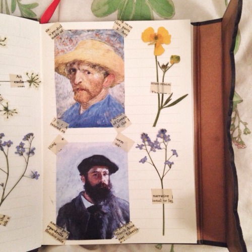 blossomalida:I like how the pressed flowers and the painters matched