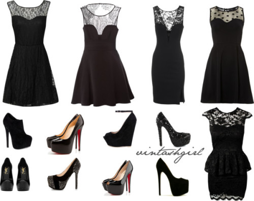 Dress♥ por vintashgirl con black dressesEmilio Pucci black dress, $1,865 / Lace cocktail dres