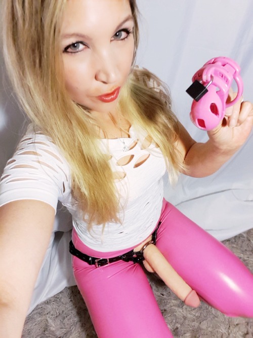 fetishqueendom: Im going to lock you in chastity and make you suck my strap on