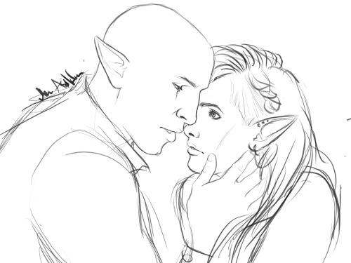 mappeli-moose:SolasxLavellan Sketches.Ugh I’m in Solavellan Hell.. Get me out of here!