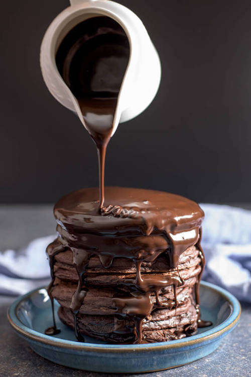 XXX therecipepantry:  Double Chocolate Pancakes photo