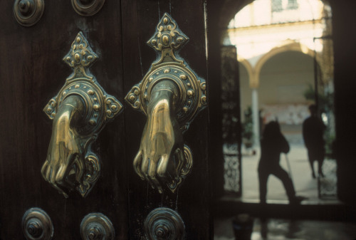 unearthedviews:SPAIN. Sevilla. Decorative details add to the beauty and intimacy of the courtyards. 