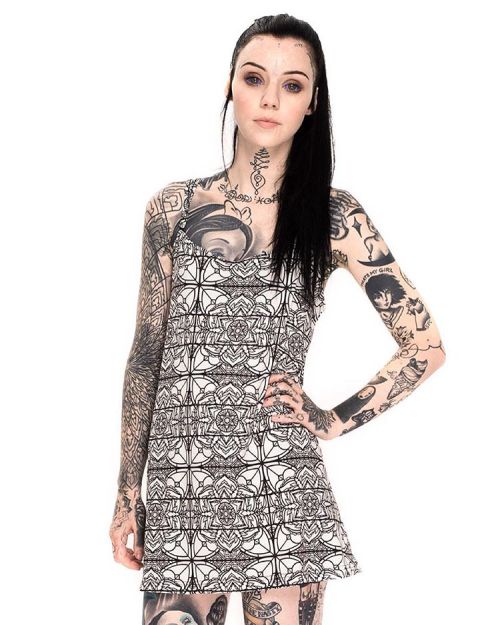 ahistoryofweedcraft:  The Vince Slip Dress in Mystical White by graceXmotel available at motelrocks.