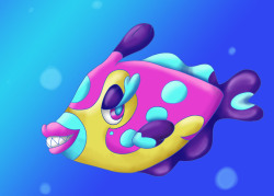 dramaticdragon:  i cant get enough of this weird magenta-cyan-yellow fish 