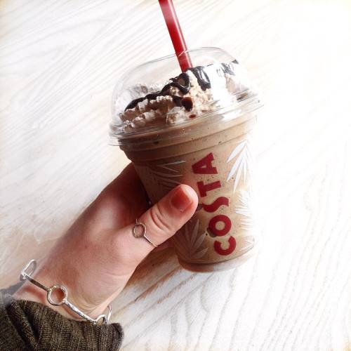 A good start to the day, double chocolate cookie mocha cooler ☕️ #coffee #costa #fblogger #morning