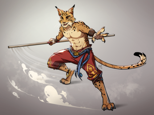 Commission of a tabaxi monk I did for @ queerdnd over on twitter!