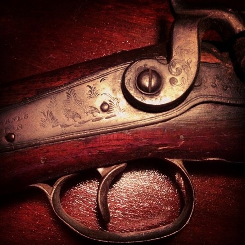 70 Cal. BARNES of Boston fowler, rifle. #AntiqueGun #Flintlock #GunPowder #Barrel #Guns #Engravings 