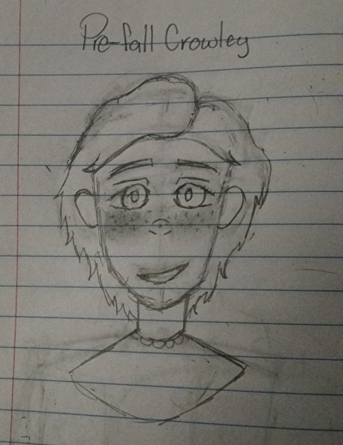 This Is My First Time Drawing In A Few Months!! It's My First Time Drawing Crowley, Too. I'm Not Super