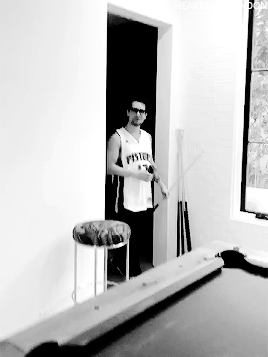heavenlybrendon:“When you beat him in pool then the cue ball goes in and you technically lose.” via 
