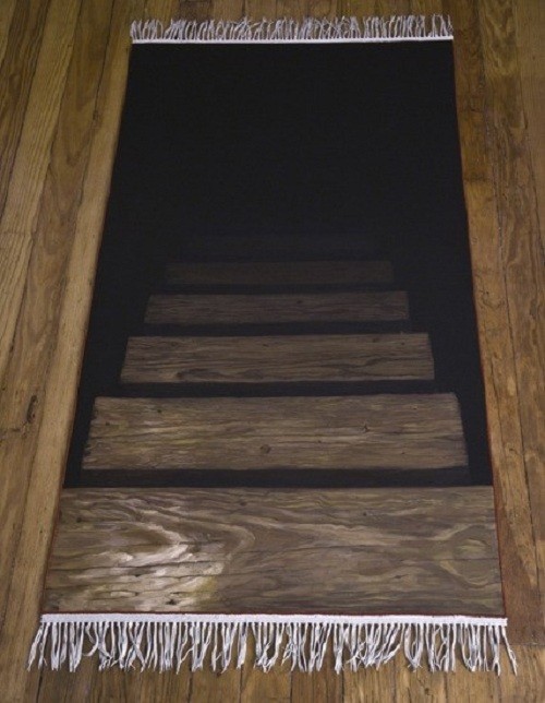 fishslut:  of-the-yellow-ajah:  unbuttonedinawood:  i never thought i’d write the words “deeply evil carpet” but. seriously. what a deeply evil carpet that is.  And what you should do is to put this over an actual trap, like a hole in the floor