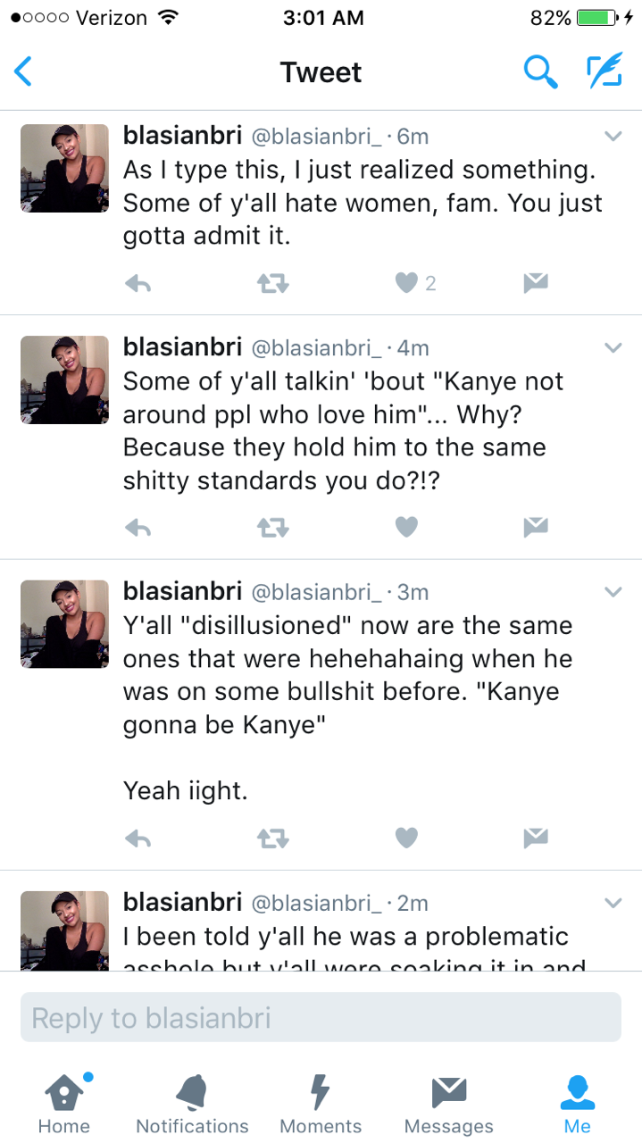 blasianxbri:  TIRED OF YALL ACTIN LIKE KANYE BEING THIS WAY IS A DAMN SURPRISE