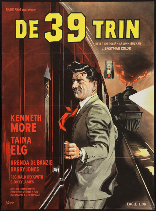 The 39 Steps (1959). Danish poster by Wenzel.