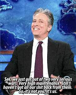 allistormiguelrichards:  beeishappy:  TCR 2013.01.28 | TDS 2013.04.02 | Jon & Stephen Break Up With North Korea [xx]  