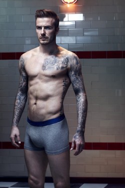 womensweardaily:    David Beckham models his bodywear line for H&amp;M.  Courtesy Photo     