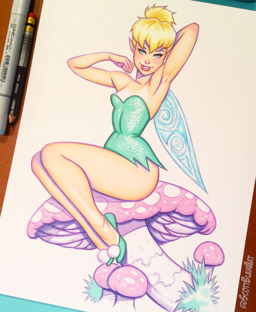 Tinkerbell custom pin-up sketch for ECCC 2019