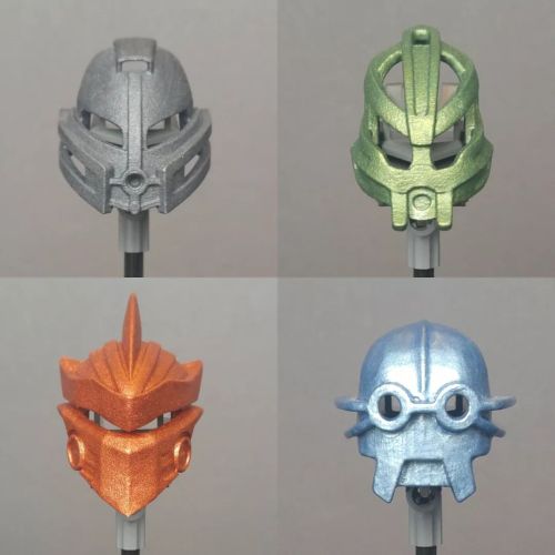 The finale of my Toa Hagah posts over the last month, the official Kanohi shapes worn by the final f