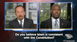 rudegyalchina:  rebelliousrebe:  jainatrupiano:  bbqchiknalert:  micdotcom:  On Sunday, Republican presidential candidate Dr. Ben Carson said that being a Muslim is incompatible with being president of the United States. Bernie Sanders was one of the