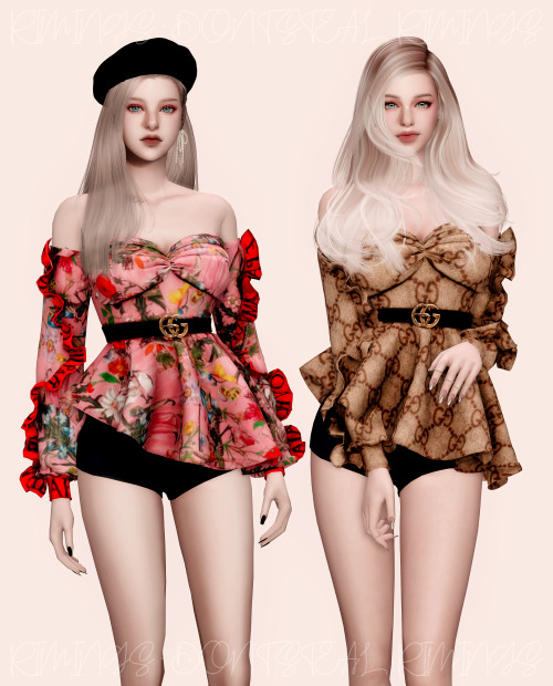 [RIMINGS] GUCCI Ruffle Blouse & Short Pants- DRESS- NEW MESH- ALL LODs- NORMAL MAP- SPECULAR MAP