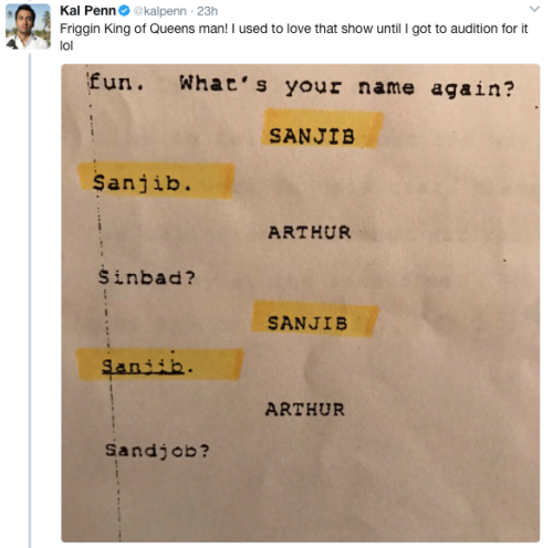 diversemovies:Kal Penn tweets out some of the racist scripts he read in his early days of acting.