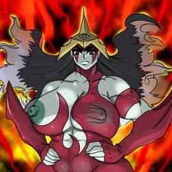 thiccseid:Elemental HERO Burstinatrix! Based off the one spell card she has, Burst Return. &lt; |D’‘‘‘‘‘