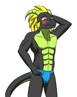 Gift Art Done By My Friend Berryberry!  Fuze Dragon In Some Briefs, And A Couple