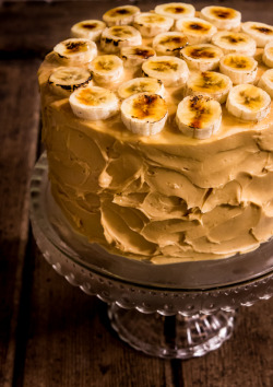 sweetoothgirl:  Banana Cake with Salted Caramel