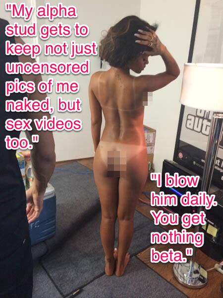censoredforbetas:  Rihanna naked, censored for beta males. Her sexy leaked nudes