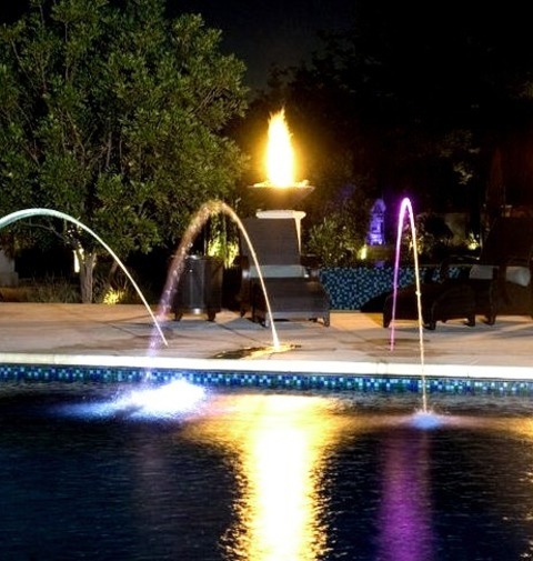 San Francisco Mediterranean PoolPicture Of A Sizable Rectangular Infinity Pool Fountain In A Tuscan Backyard