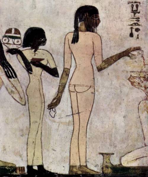 Women at a Banquet from the tomb of Rekhmire,reign of Amenhotep II of the 18th dynasty, 1479-1425