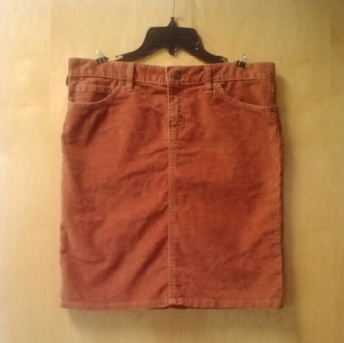 I just discovered this while shopping on Poshmark: Gap Corduroy Pencil Skirt in Burnt Orange. Check 
