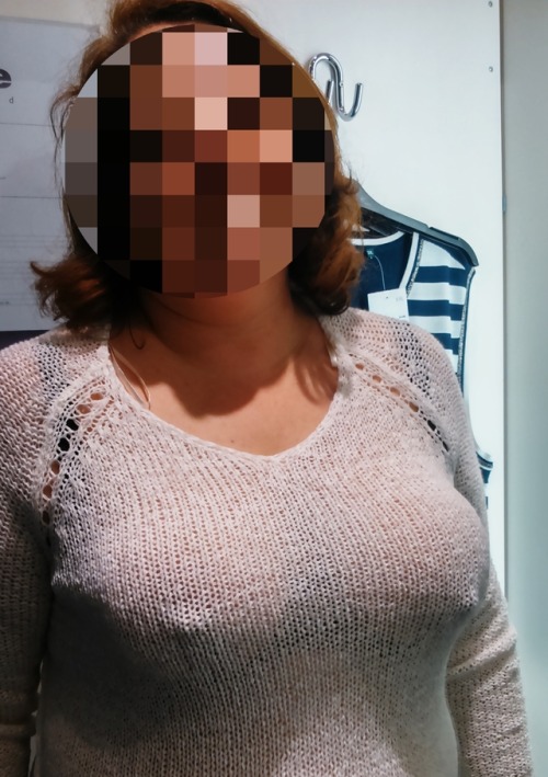 My wife’s hard nipples without bra. 