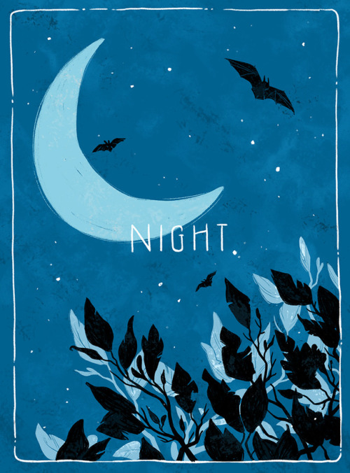 celiakrampien:Night by Celia Krampien.Inspired by my evening walk last night and the bats in the par