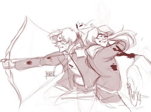 invisibleinnocence: i feel like i never draw anything with action so here is the lm zombie au sassy 