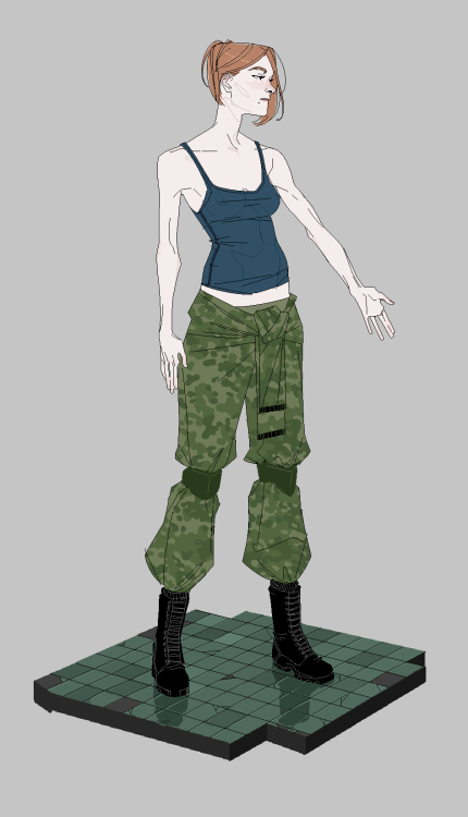 Ma sniper gurl Salt from our current Stalker TTRPG campaign in all her post-soviet glory.