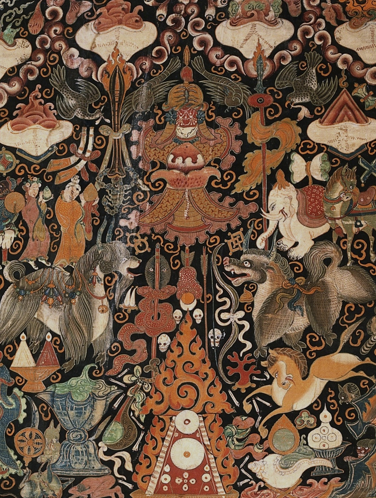 magictransistor:  Tantric Banners. Yama Dharmaraja, Las-Mkhan Putra Min Srin, Vajrabhairava,