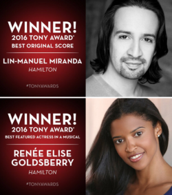 reneegoldsberry:  11 Hamilton Categories at the 2016 Tony Awards. ♥♥♥