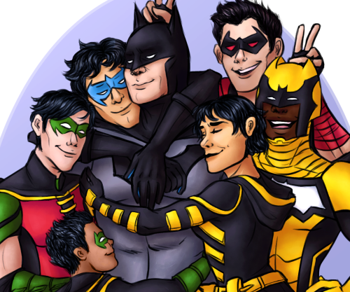 junkoandthediamonds: Happy Batman day y’all!!!! ft bruce wayne and his six crazy kids