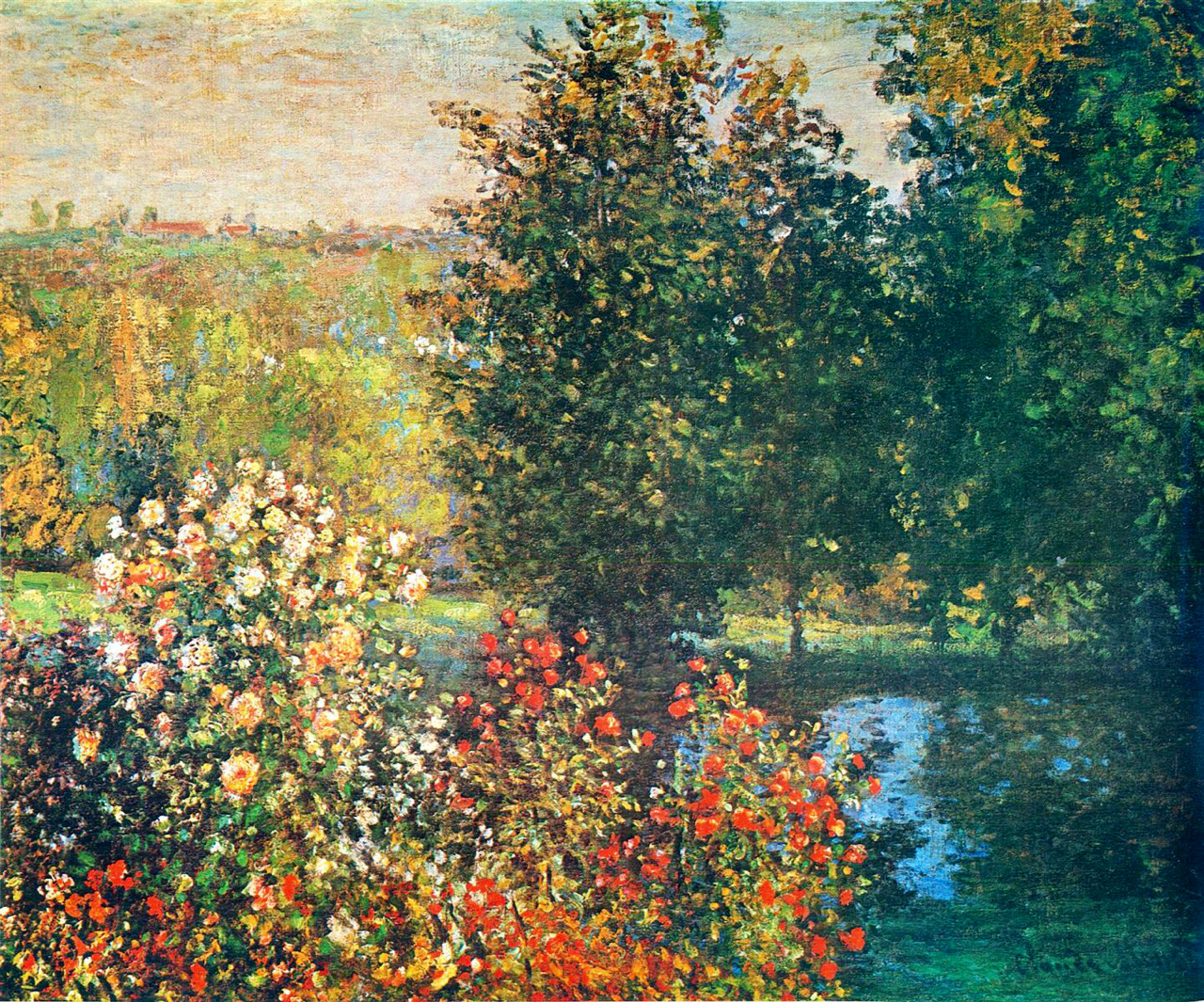 summerlilac:Roses in the Hoshede`s Garden at Montregon - Claude Monet