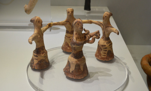 greek-museums:Archaeological Museum of Heraklion:Clay model depicting women dancing in a circle to t