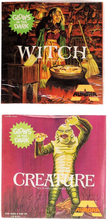 atomic-chronoscaph:    Glows in the Dark Monster Model Kits - Aurora (1970s)  