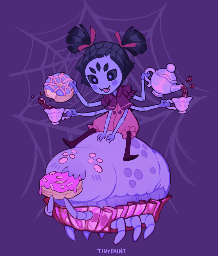 tinypaint:  A shirt design of my boss, Muffet, from Undertale. I made it in partner