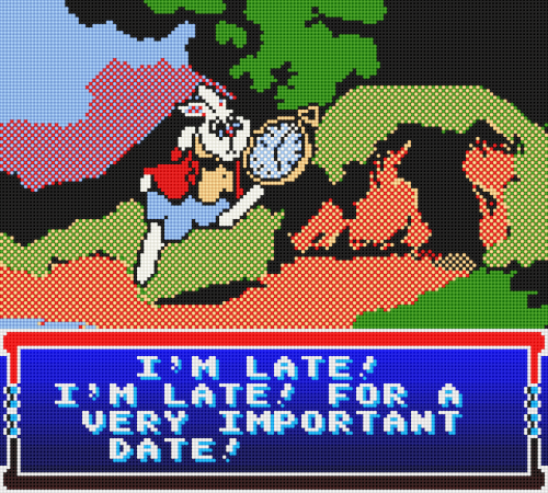 Would you believe the text boxes half more colour than the pictures?Alice in Wonderland, 2000This is