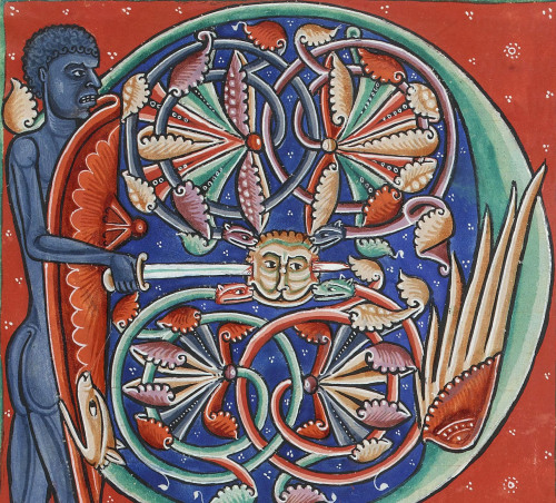 discardingimages:initial ‘P’Florus of Lyon, Expositio in epistolas Pauli, Corbie Abbey 1163-1164BnF,